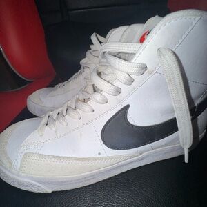 Nike White and Black High-Top Sneakers